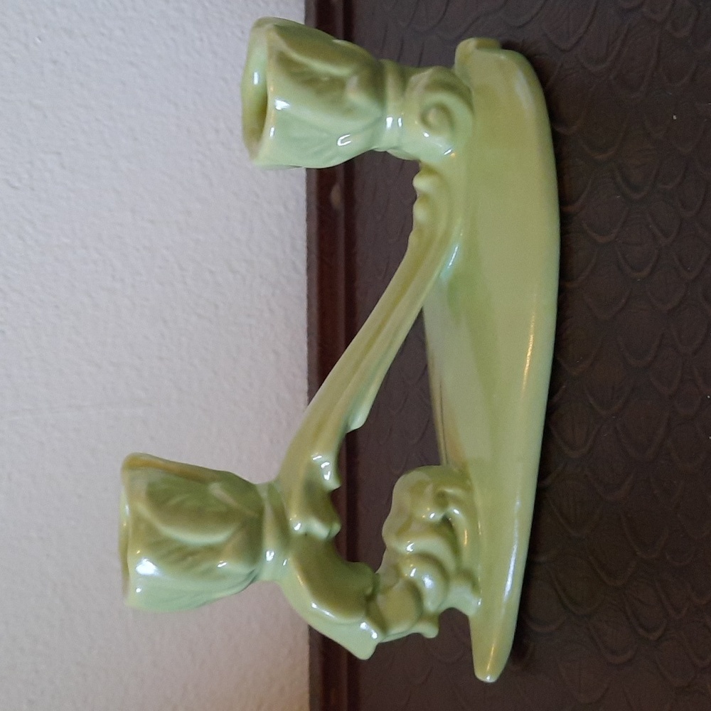 Elegant Green Ceramic Candle Holder